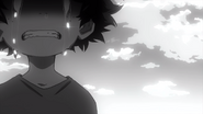 Kid Izuku crying in Season 1's "HEROES" ending.