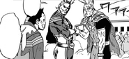 All Might shakes hands with Captain Celebrity