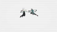 Izuku fighting Tomura in the Paranormal Liberation War in Season 8's "I" ending.