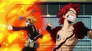 Denki and Eijiro fight to pass the first phase.