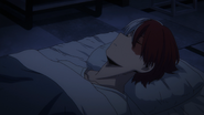 Shoto falls asleep.