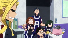 Izuku's friends check on him