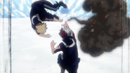 Katsuki dodges to Shoto's left.