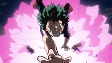 Izuku takes the lead of the Obstacle Race.