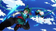 Deku flying kicks Tomura