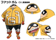 Fat Gum's colored character design for the anime.