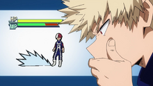 Katsuki ponders over Shoto's ice