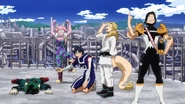 Izuku loses the rescue race, despite using his Quirk.