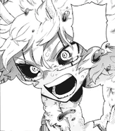 Mina's skin and eye color changing after overusing Alma in the manga.