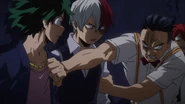 Tenya stops Izuku and Shoto