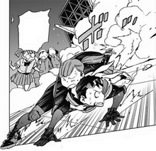 Koichi saves Miu from being crushed