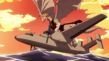 Ryukyu poses the seaplane in the water