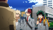 Shoto, Izuku and Katsuki meet with Endeavor.