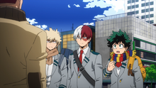 Izuku, Shoto, and Katsuki meet with Endeavor