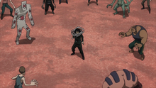 Shota surrounded by enemies