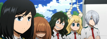 Class 1-B girls notice Class 1-A