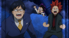 Tenya, Eijiro, and Minoru encourage Izuku