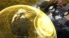 Hekiji creating two barriers at once to defend against Kendo.