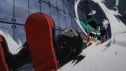 Izuku slams Katsuki to the ground!