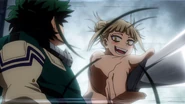 Himiko tries to slash Izuku