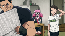 Koichi asks Knuckleduster for advice (Anime)