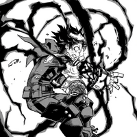 Blackwhip explodes out of Izuku Midoriya