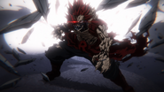 Eijiro activates his special move "Unbreakable!"