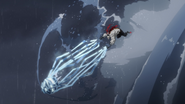 Shoto manages to freeze Leviathan's appendages.