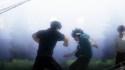 Tenya punches Izuku