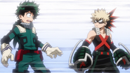 Katsuki and Izuku surprised to be paired up.