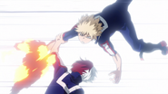 Shoto elects not to use his fire on Katsuki.