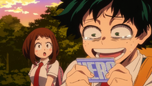 Ochaco surprised to see Izuku so happy