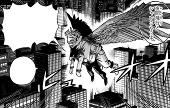 Hawks flies with Fumikage Tokoyami