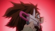 Himiko stabs Ochaco in the arm