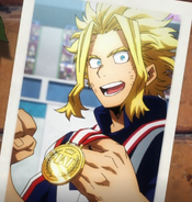 Young Toshinori Yagi winning the U.A. Sports Festival.