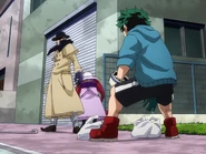 Izuku gets ready to engage in combat with Gentle Criminal