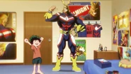 Izuku falls under Day Dream's Quirk and dreams that he meets All Might when he is still a child.