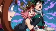 Izuku is uncomfortable with Mei touching him.