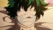 Izuku "mummified" after getting injured from the Survival Training.