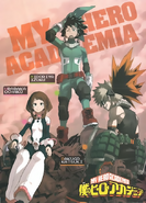 Color page featuring Izuku, Katsuki and Ochaco.