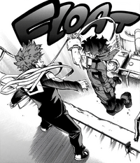 Izuku Midoriya floats to Hitoshi Shinso