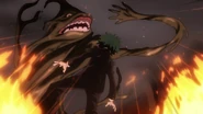 The Sludge Villain attacks Izuku.