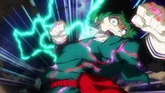 Izuku punching forward in Season 3's "Odd Future" opening.