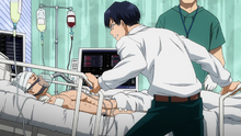 Tenya visits Tensei in the hospital