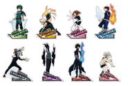 My Hero Academia Heroes vs. Villains pop-up stands.