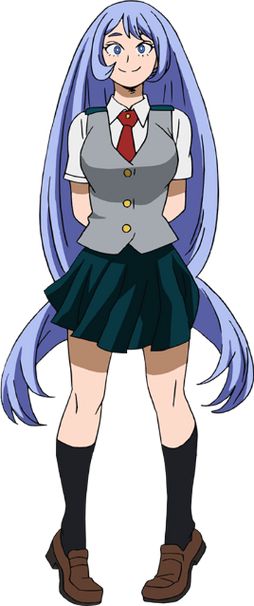 My hero academia character who is a girl with bright blue hair and and  teleport and her