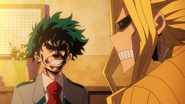 Izuku's impression of All Might saying, "Eat this!"