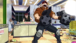 Robber using nail guns