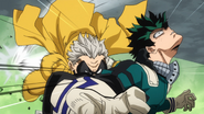 Izuku can't match Gran Torino's speed.