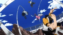 Hanta using Tape to capture several foes at once.